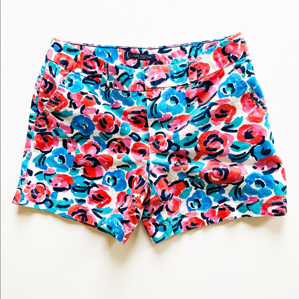 Tommy Hilfiger Floral WaterColor Shorts Red Blue 2